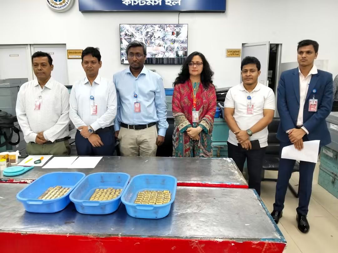 শাহজালাল বিমানবন্দরে ১৬০ স্বর্ণবার উদ্ধার, ওজন প্রায় ১৮ দশমিক ৭২ কেজি