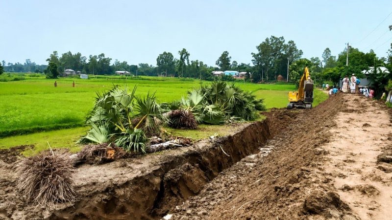 সিরাজগঞ্জে সড়ক সংস্কারের নামে উপড়ে ফেলা হলো ২০ সরকারি তালগাছ, ক্ষোভ এলাকাজুড়ে